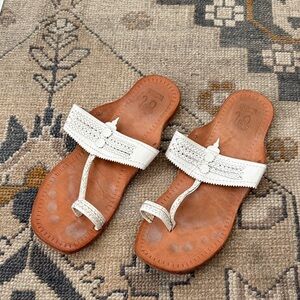 Matta White and Tan Leather Sandals size 6